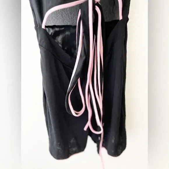 I.AM.GIA Black Pink Asha Cutout Front Tie Romper Size XS - Picture 5 of 8